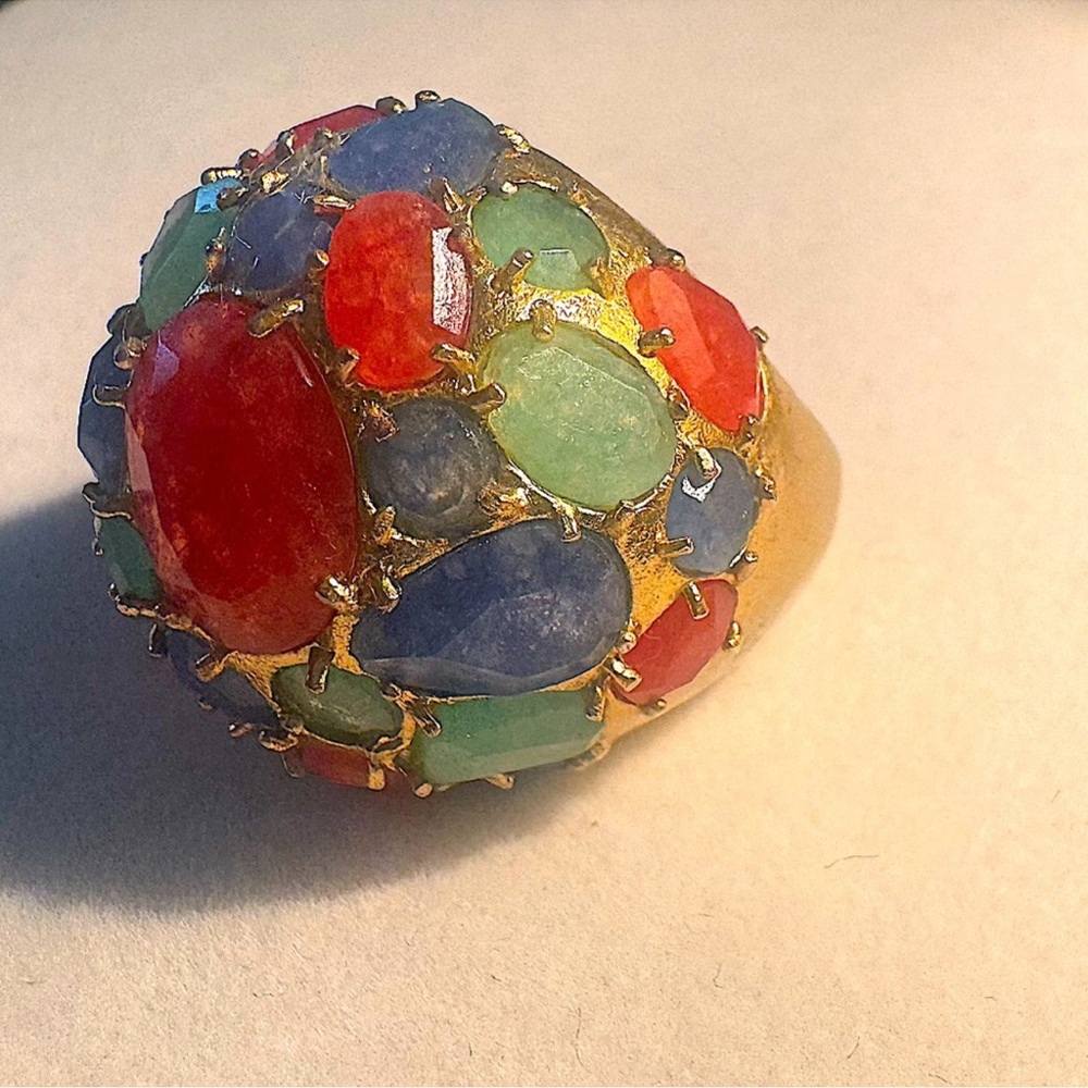 Multicolor Gemstone Gold Ring